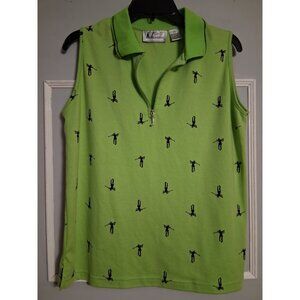 K.T. Golf Keneth Tool Green Top Zipper Size L Golfers Sleeveless